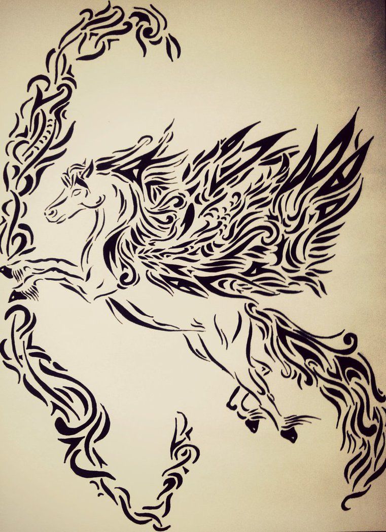 761x1050 Tribal Pegasus By Tattoo Love
