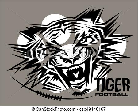 450x366 Tribal Tiger Football Team Design For School, College Or Clip
