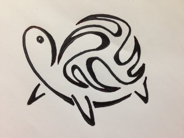 640x480 Outline Tribal Turtle Tattoo Design Tattoos Tribal