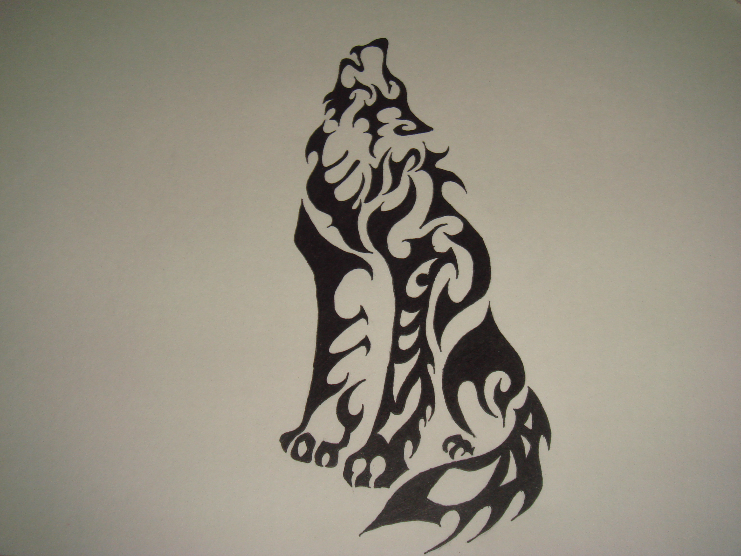 3072x2304 Tribal Wolf Drawing! Wolf Drawings Drawings