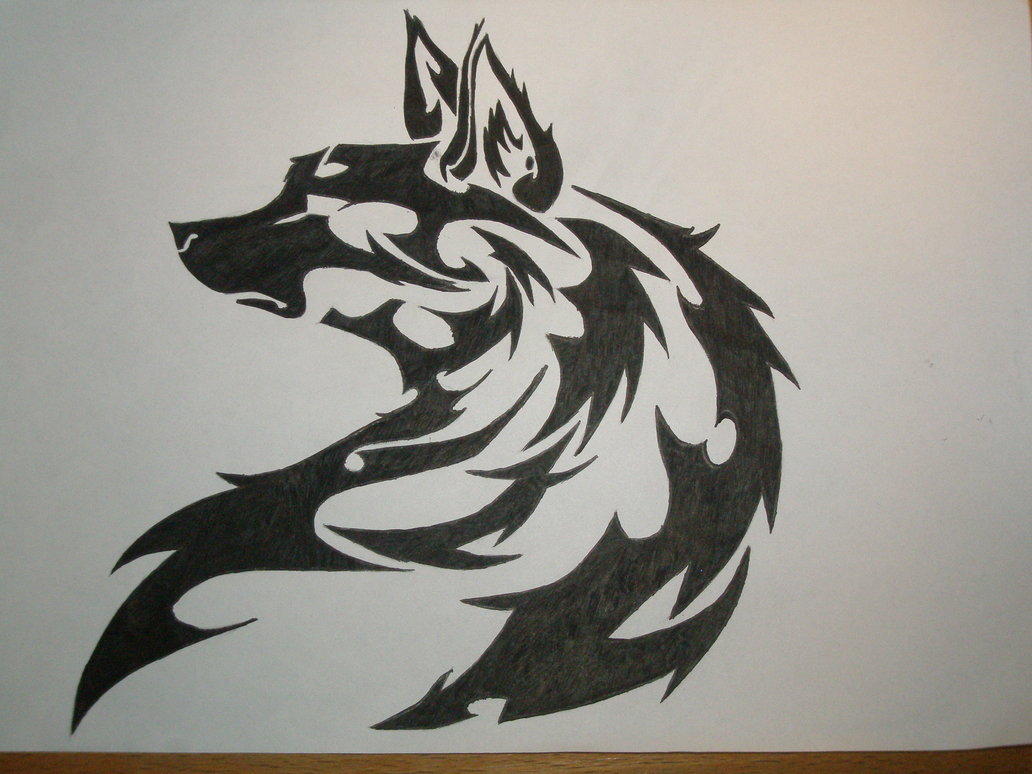 1032x774 Tribal Wolf Drawing! Wolf Drawings Tribal Wolf