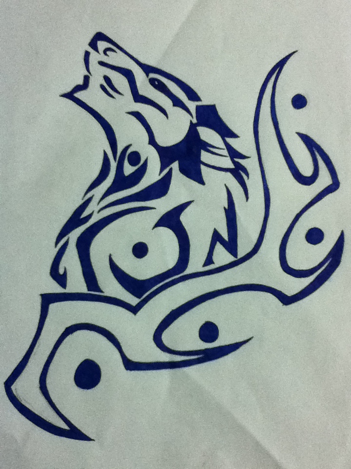 720x960 Tribal Wolf Tattoo Drawing