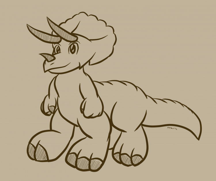 750x629 Art By Virmir Simple Inks Triceratops Taur