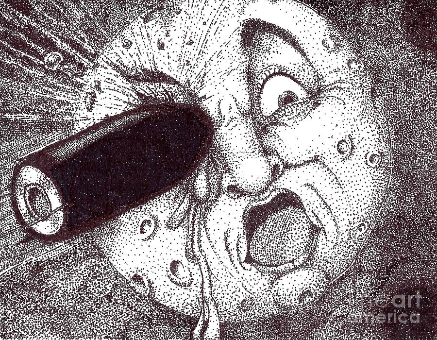 900x700 A Trip To The Moon In Stippling Drawing By Jordan Rush