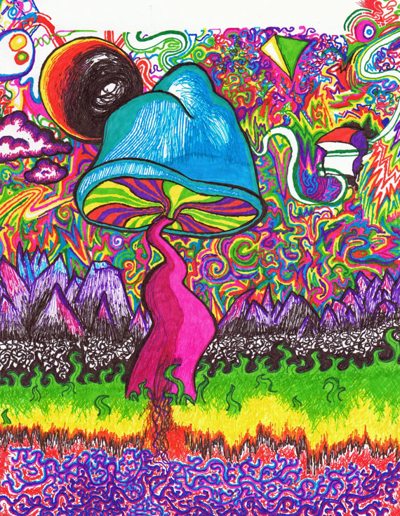 570x736 Shroom Art The Shroom Trippy Art Print