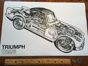 300x225 Triumph Sports Car Cut Away Drawing Posters Spitfire, Tr6, Stag
