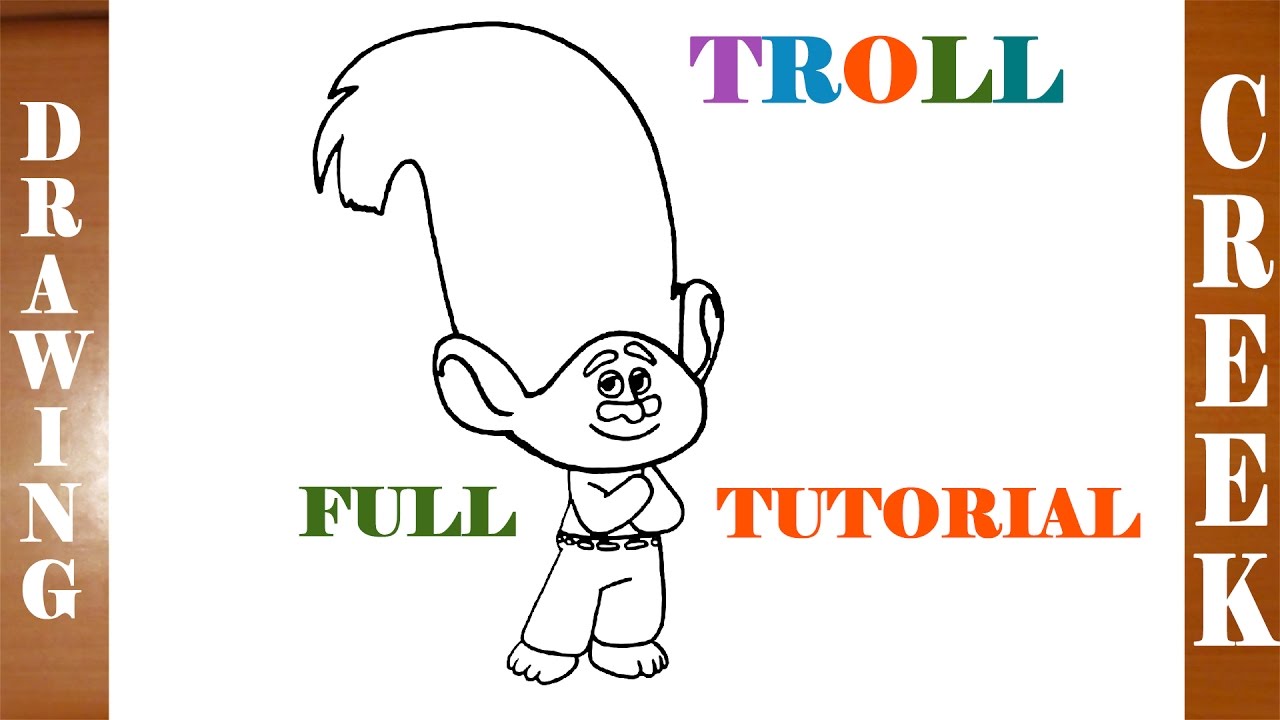 1280x720 How To Draw Creek Troll From Trolls Dreamworks Step By Step Easy