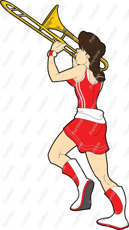 449x800 Woman Playing Trombone Character Clip Art