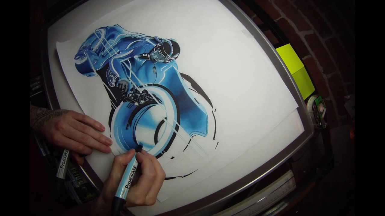 1280x720 Tron Drawing With Promarker 2013