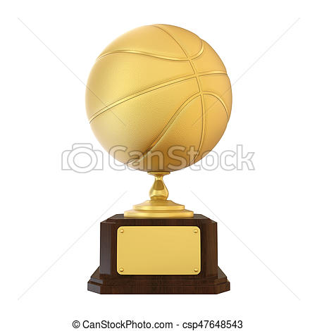 450x470 Basketball Golden Trophy Isolated On White Background. 3d