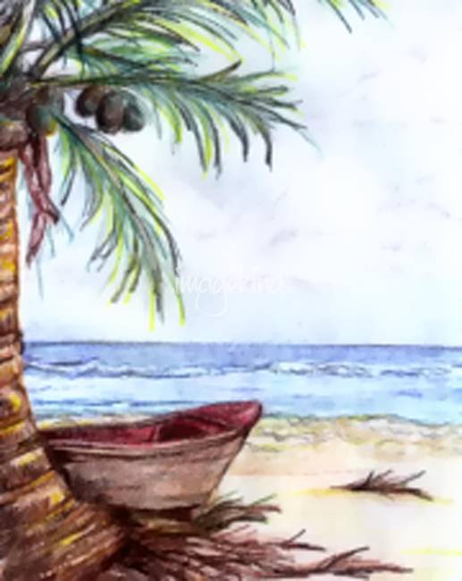 517x650 Stunning Tropical Islands Pencil Drawings And Illustrations