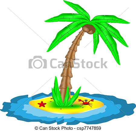 450x434 Tropical Island With Coconut Palm