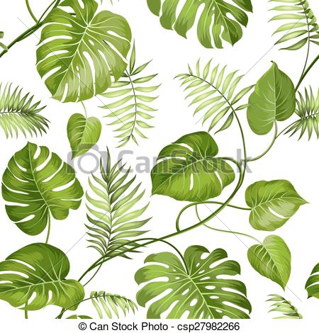 450x470 Tropical Leaves Design. Tropical Leaves Design For Fabric Clip