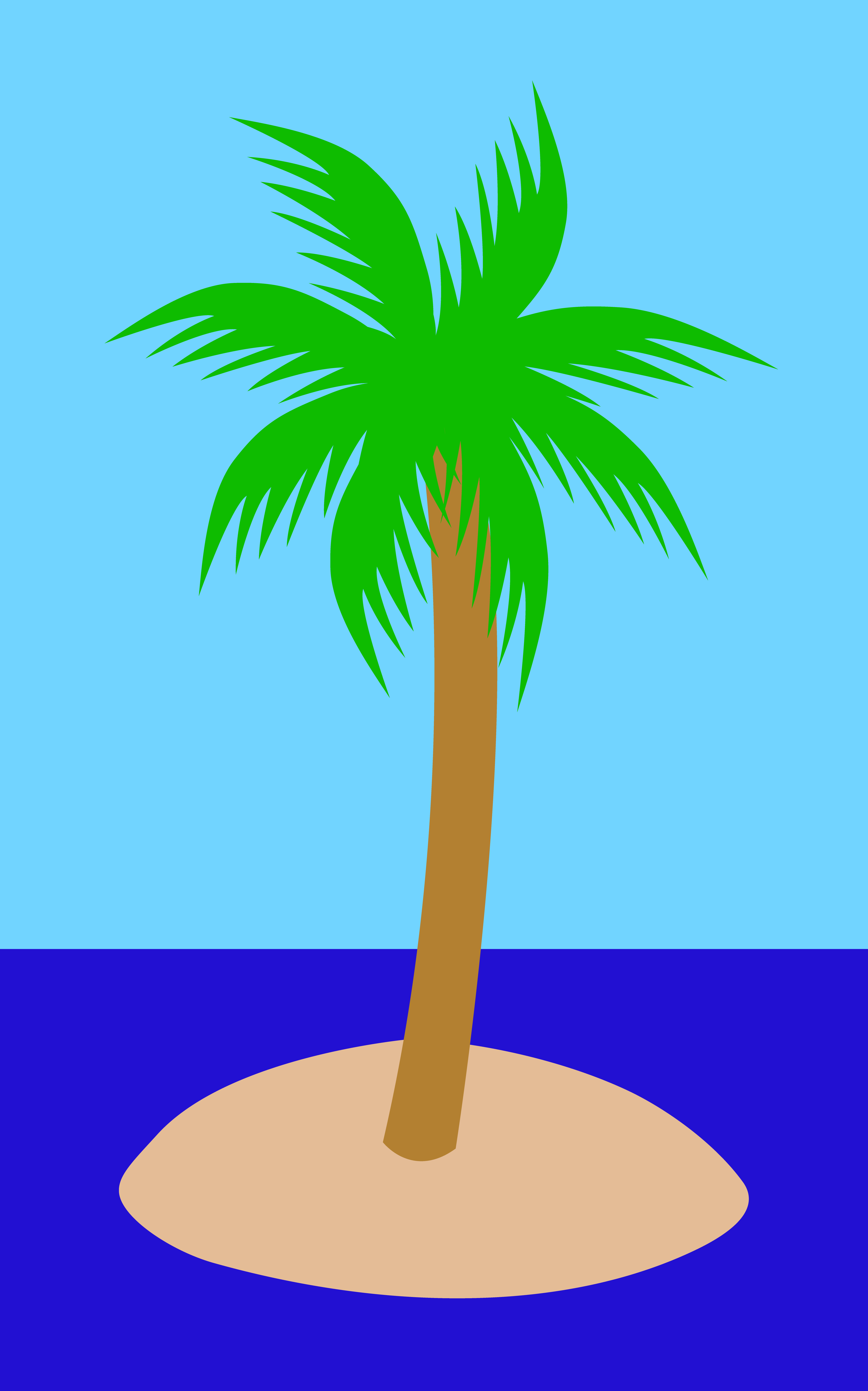 4174x6686 Simple Palm Tree On Tropical Island