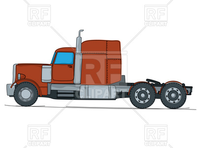 400x300 Cartoon Drawing Of A Big Red American Truck
