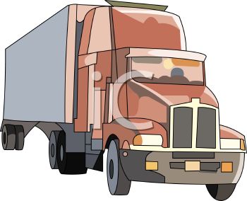 350x284 Royalty Free Clip Art Image Cartoon Drawing Of A Semi Truck