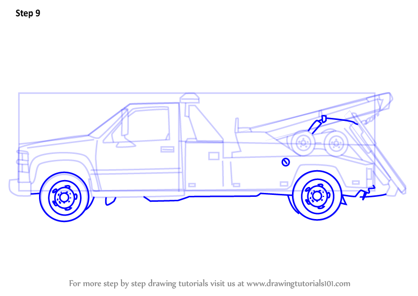 846x600 How To Draw A Tow Truck Step By Step Learn How To Draw A Tow Truck