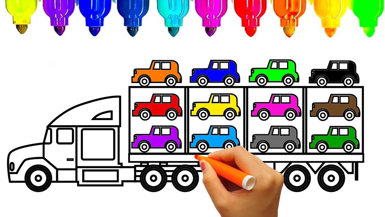 1280x720 How To Draw A Car Coloring Pages For Kids