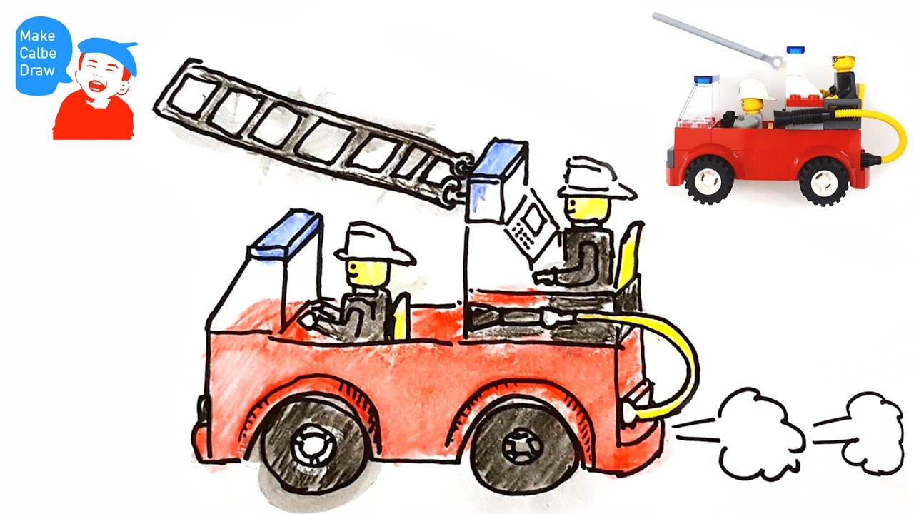 1280x720 How To Draw A Fire Truck For Kids With Lego Fire Truck