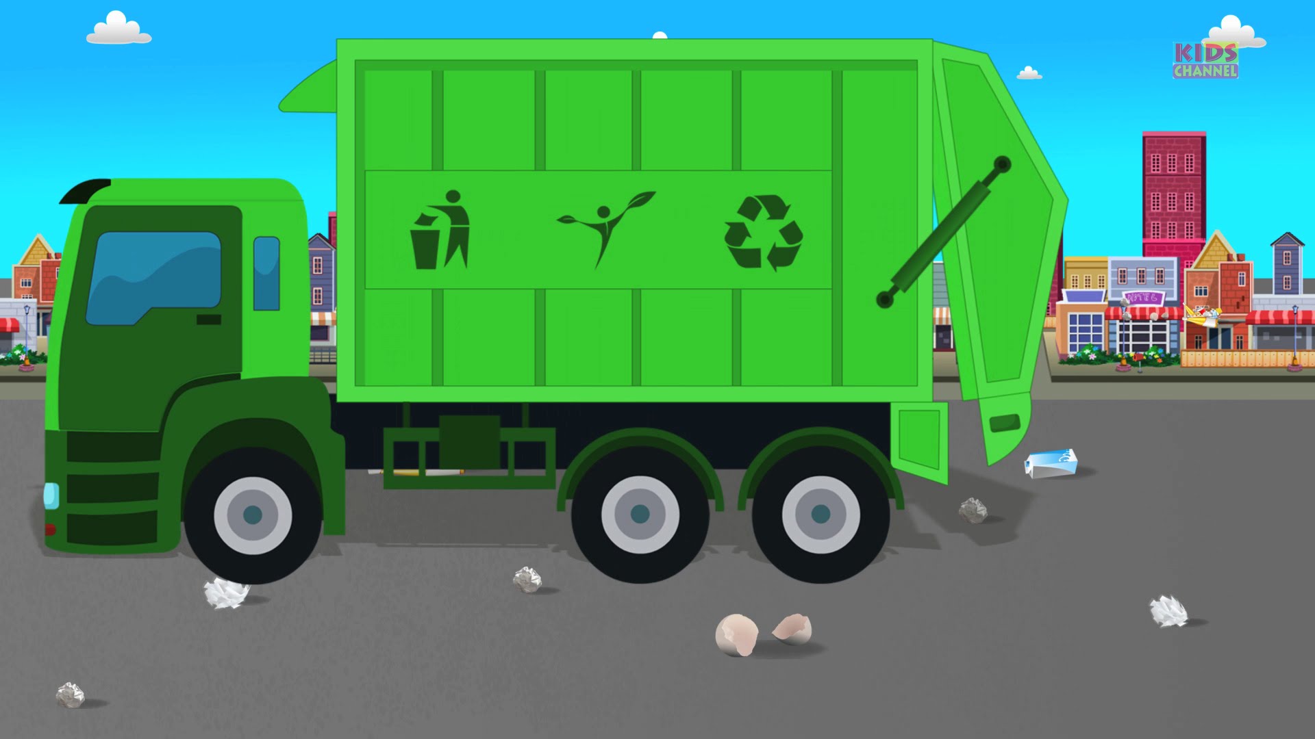 1920x1080 Garbage Truck Truck Videos For Kids