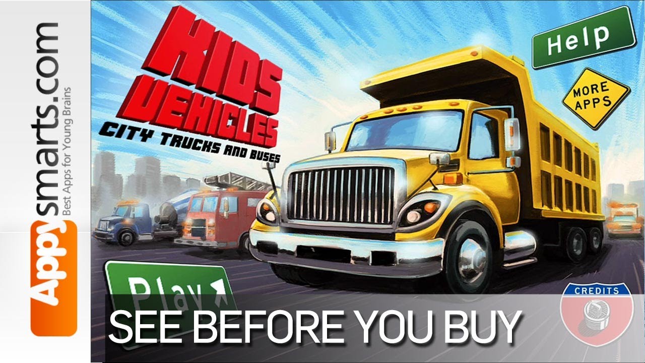 1280x720 Kids Vehicles City Trucks Amp Buses (Dump Truck, Ambulance, Fire