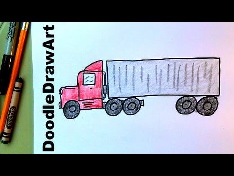 480x360 How To Draw An 18 Wheeler Transport Truck