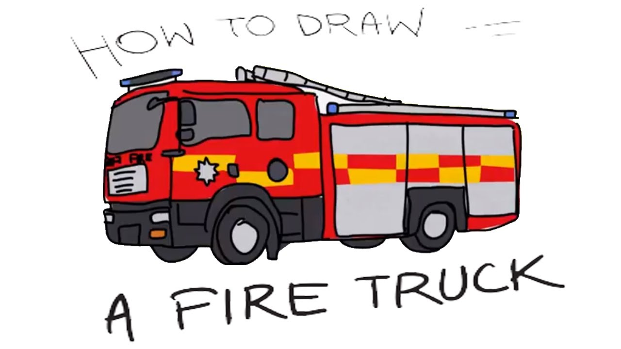 1280x720 How To Draw A Fire Truck For Kids