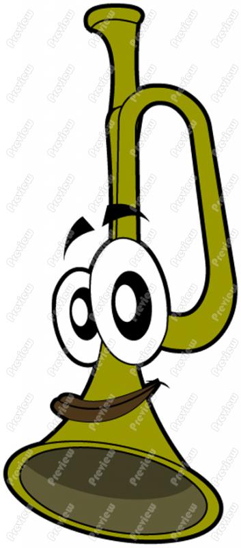 353x800 Trumpet Character Clip Art