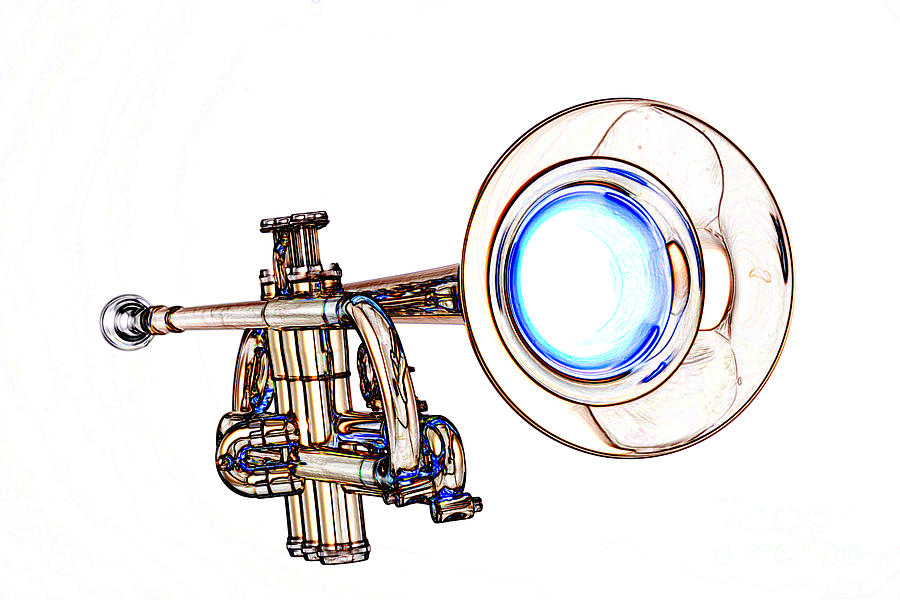 900x600 Light Color Drawing Of A Trumpet Bell Isolated 3018.06 Photograph