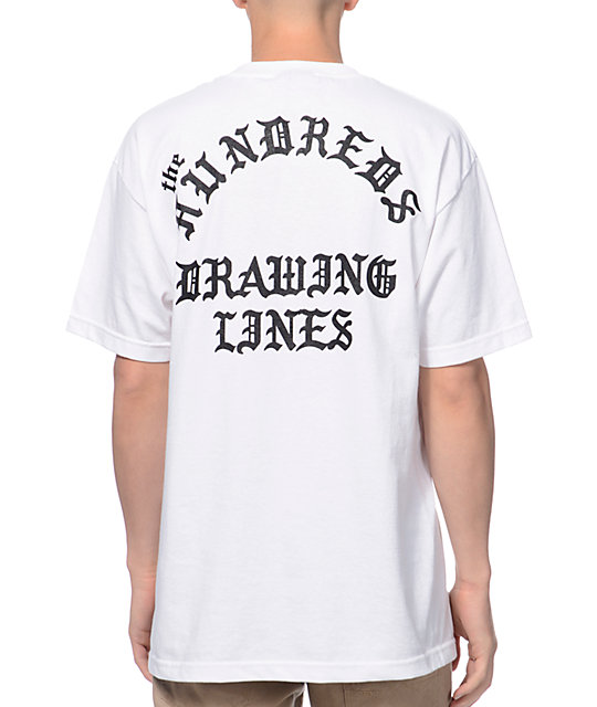 540x640 The Hundreds Drawing Lines White Amp Black T Shirt Zumiez