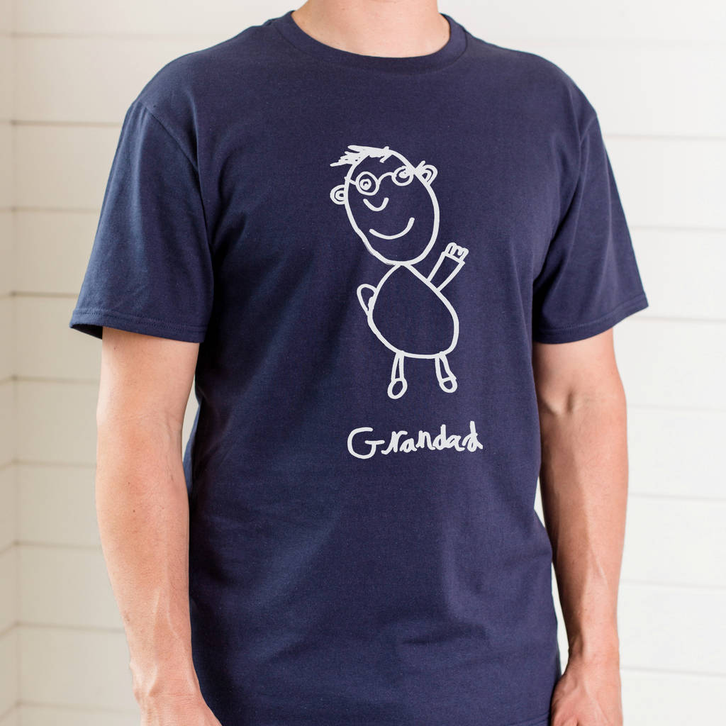 1024x1024 Personalised Dad Tshirt With Child's Drawing By Lukedrewthis