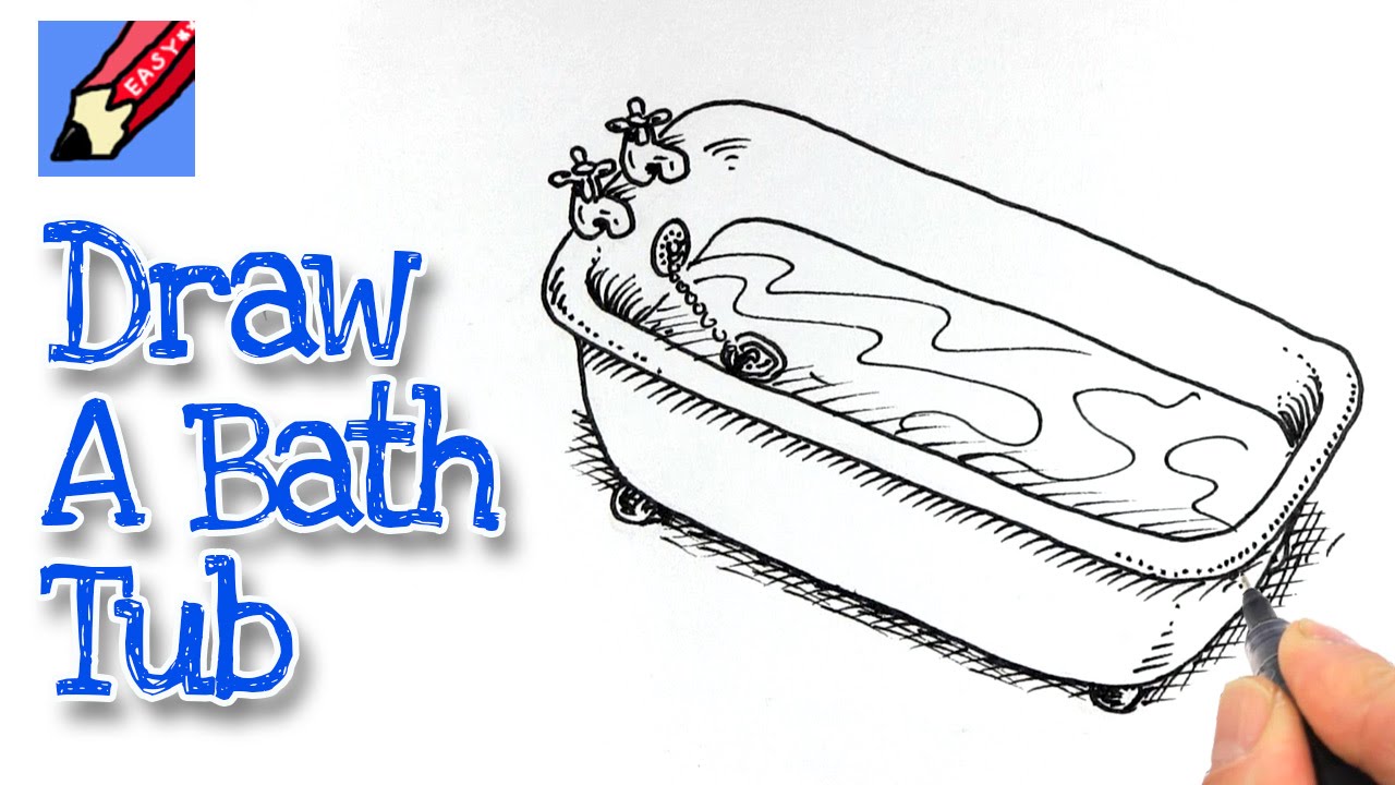1280x720 How To Draw A Bath Tub Real Easy
