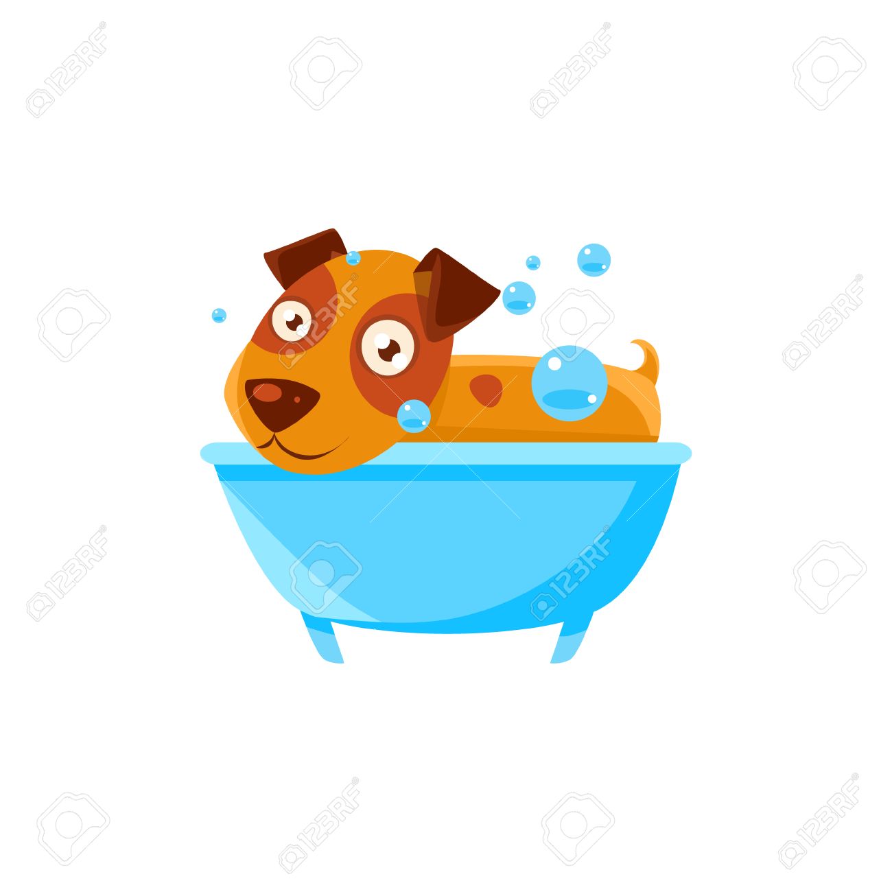 1300x1300 Puppy Taking A Bubble Bath In A Tub. Dog Everyday Activity