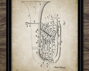 340x270 Tuba Art Print Etsy