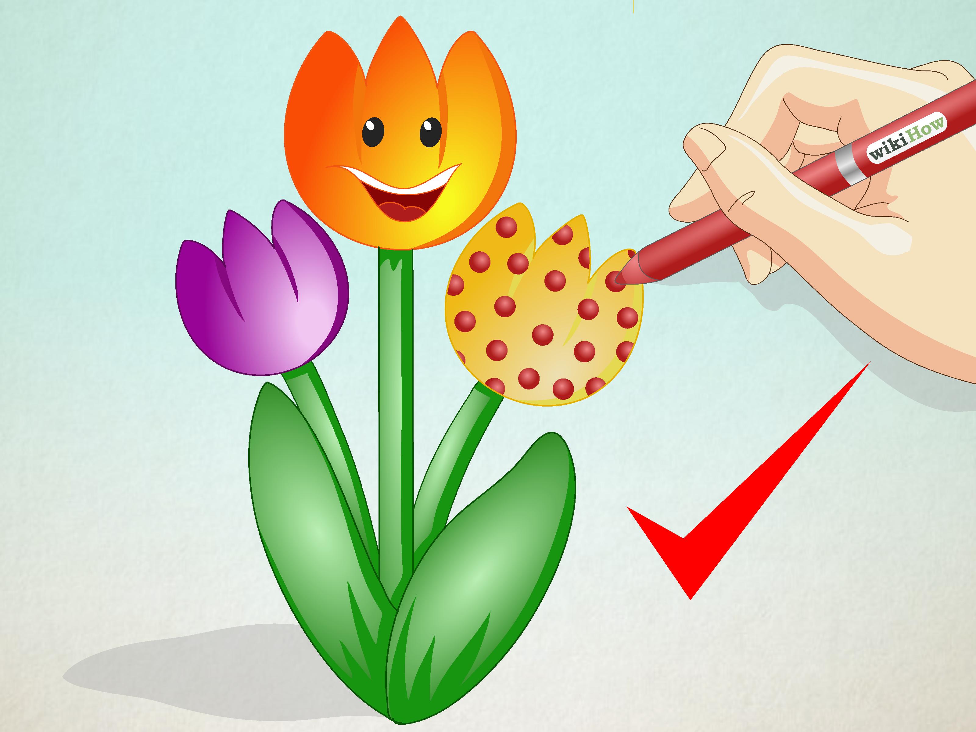 3200x2400 How To Draw A Tulip 10 Steps (With Pictures)