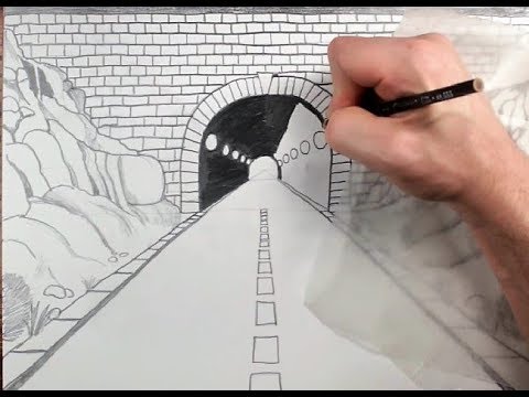 480x360 How To Draw A Highway Tunnel In One Point Perspective