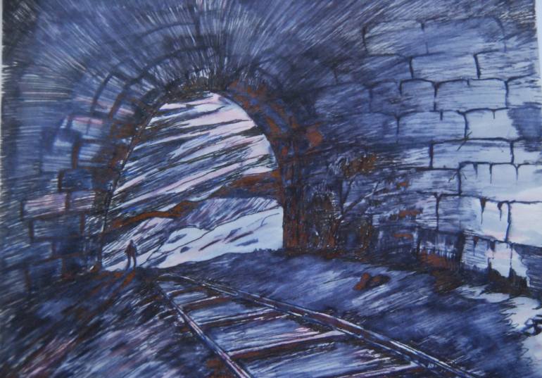 770x537 Saatchi Art Tunnel Drawing By Can Kat