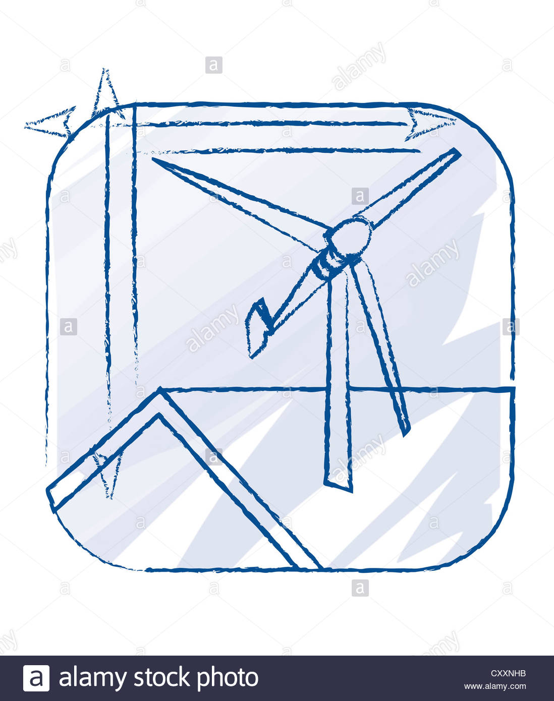 1098x1390 Small Wind Turbine On A Roof, Technical Drawing, Illustration