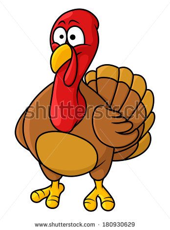 348x470 Fun Caricature Cartoon Turkey Standing Facing The Viewer