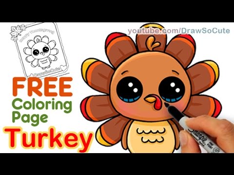 480x360 How To Draw A Cute Turkey Step By Step Easy Thanksgiving