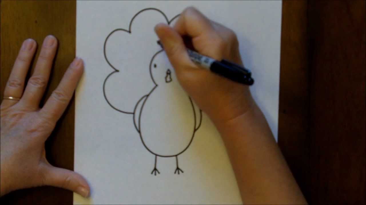 1280x720 How To Draw A Turkey Cartoon Beginners Drawing Tutorial