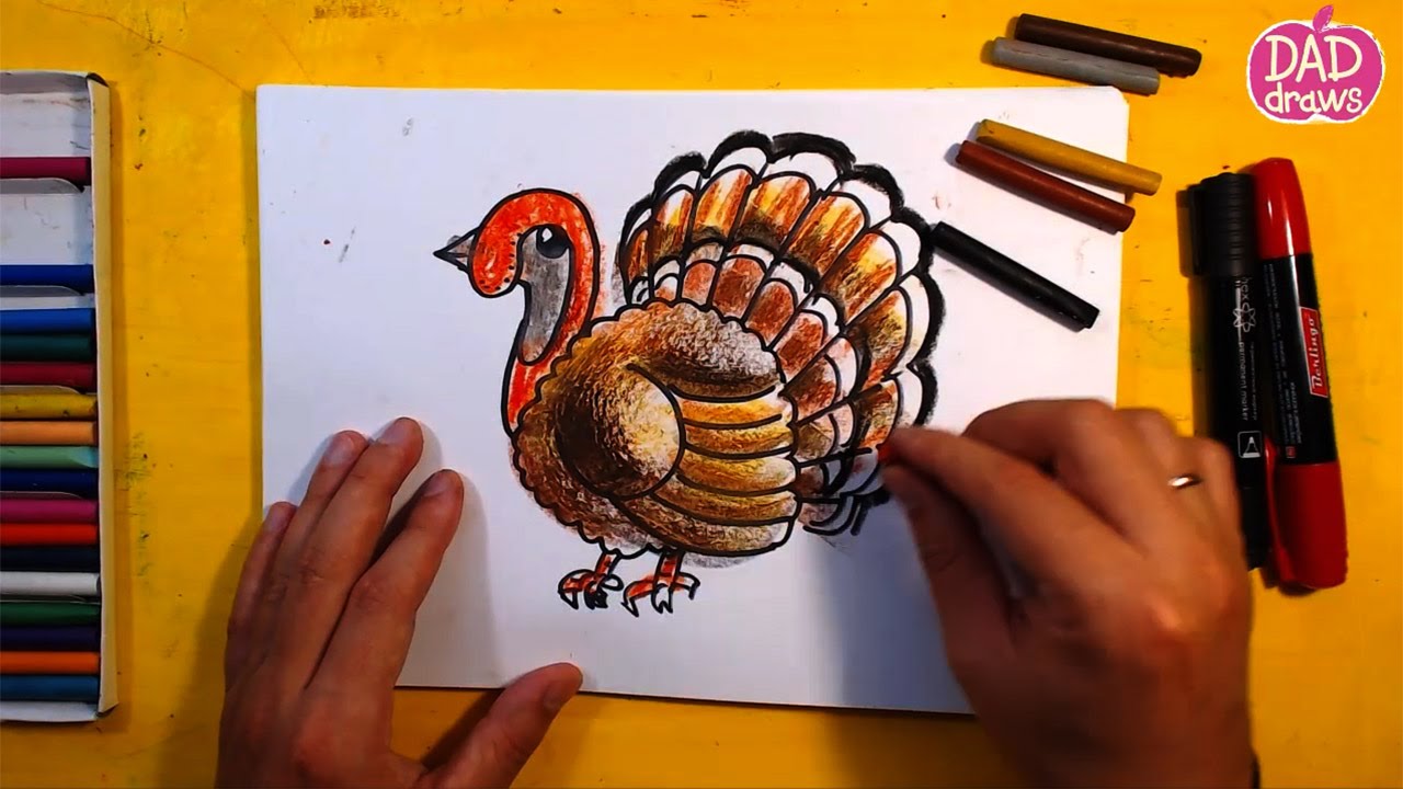 1280x720 How To Draw A Turkey Art For Kids Step By Step Speed Drawing