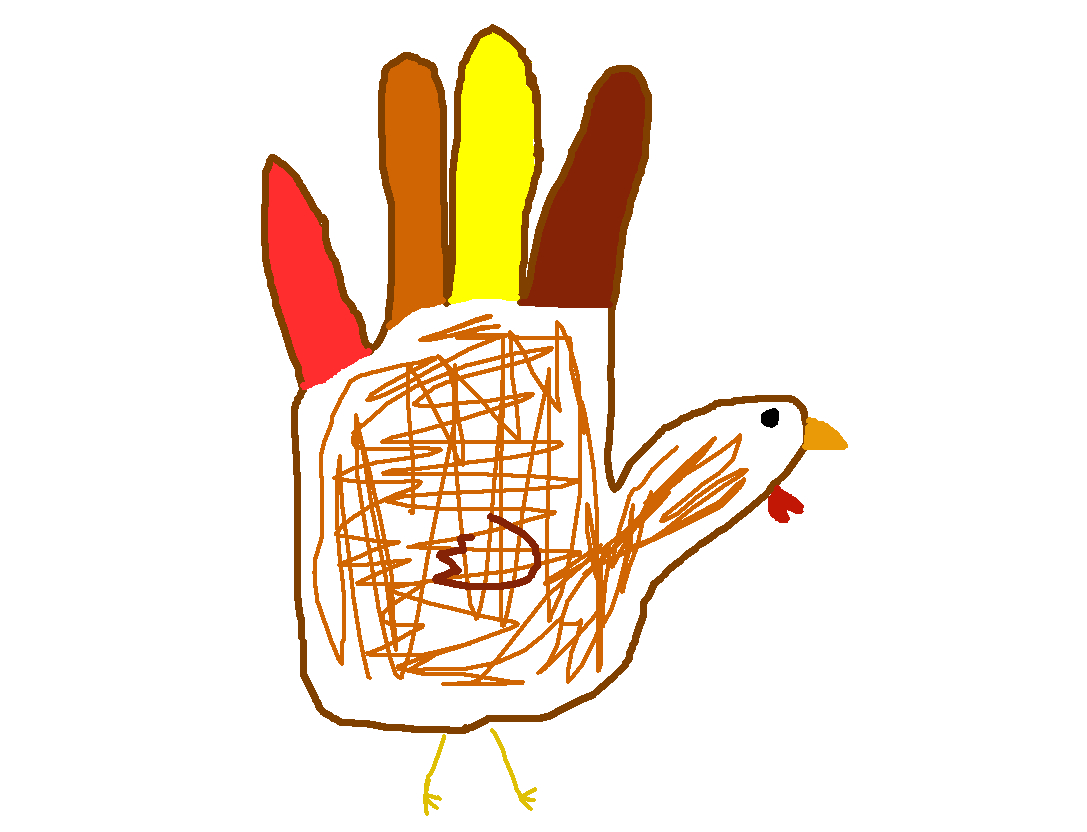 1087x832 Turkey Hand Drawing Happy Thanksgiving! Gratitude Is Overrated