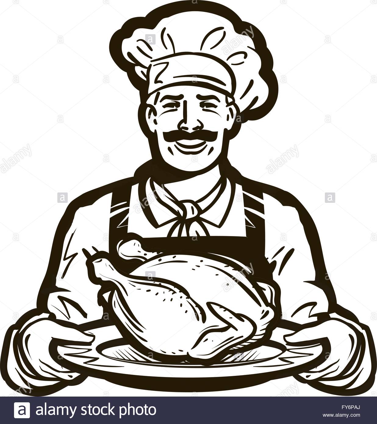 1236x1390 Cuisine Vector Logo. Chicken Meat, Turkey, Food Icon Stock Vector