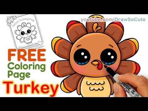 480x360 How To Draw A Cute Turkey Step By Step Easy Thanksgiving Kids