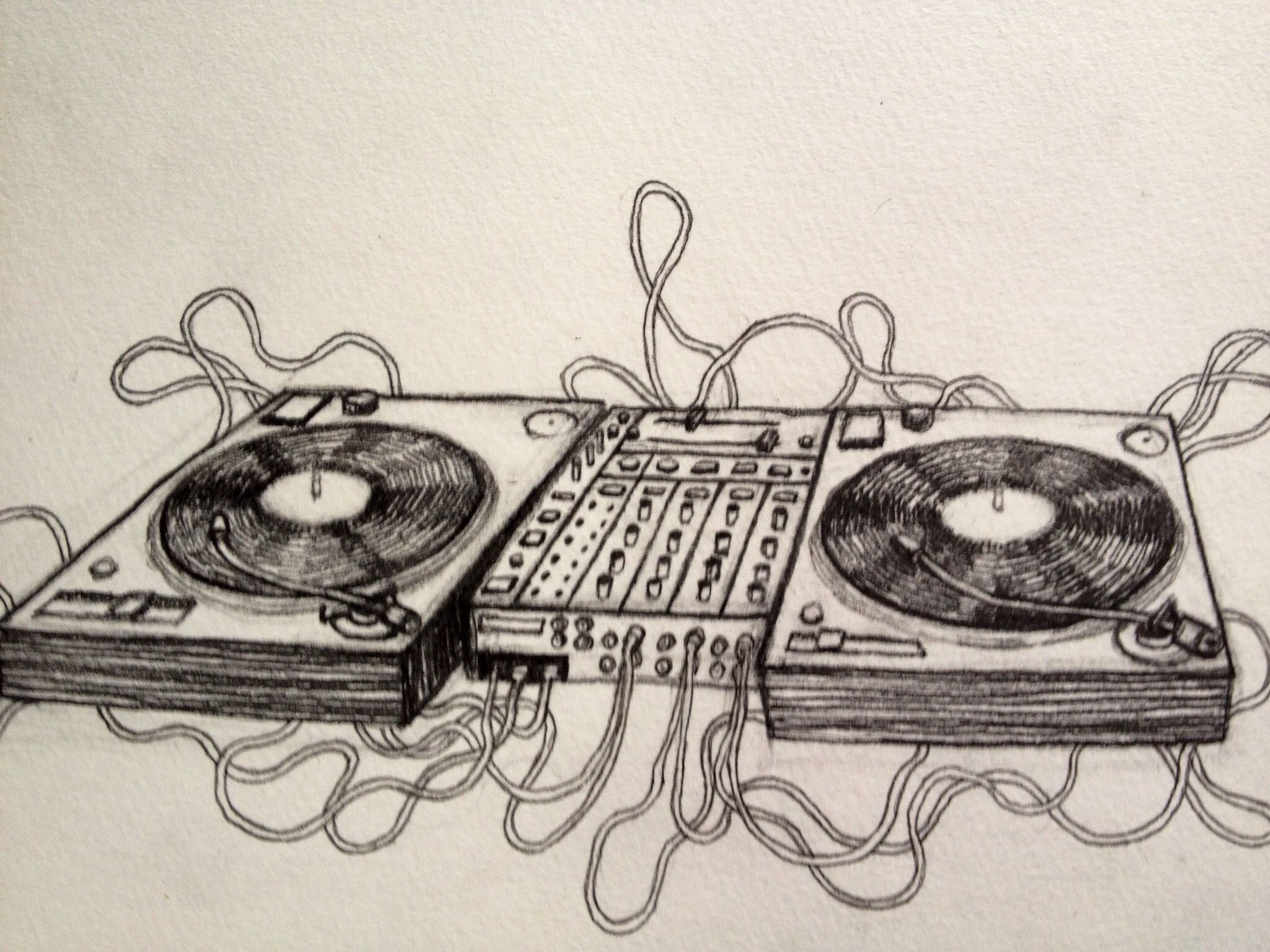 2048x1536 Nolita Jpn Illustration Drawing Turntables Music Instruments