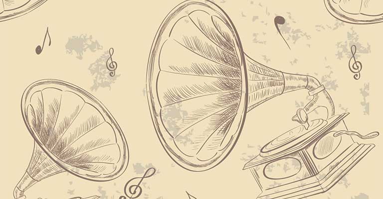 768x399 Old Turntables Wallpaper Wall Decor