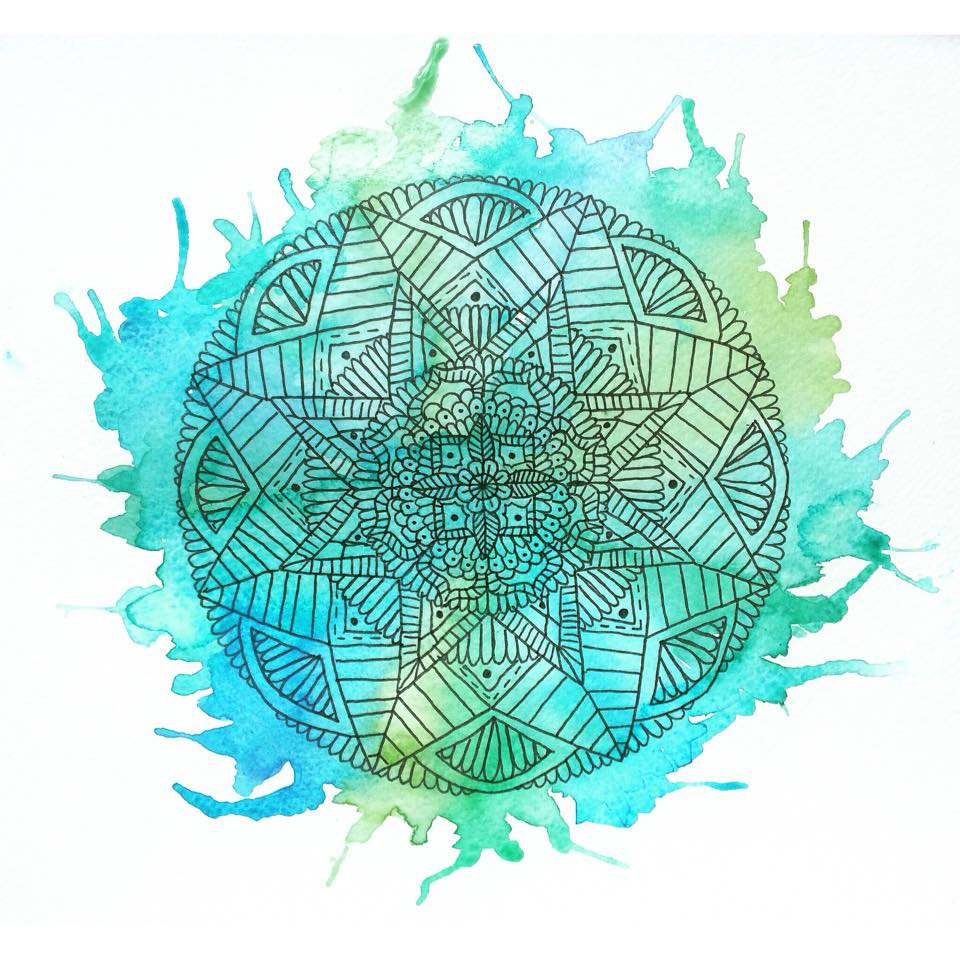 960x960 Watercolour Floral Mandala