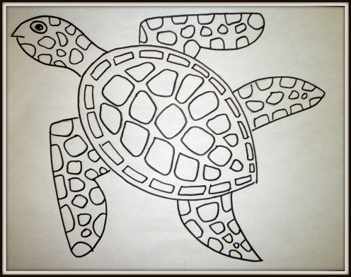 496x392 Kids Art Lesson How To Draw A Sea Turtle Feltmagnet