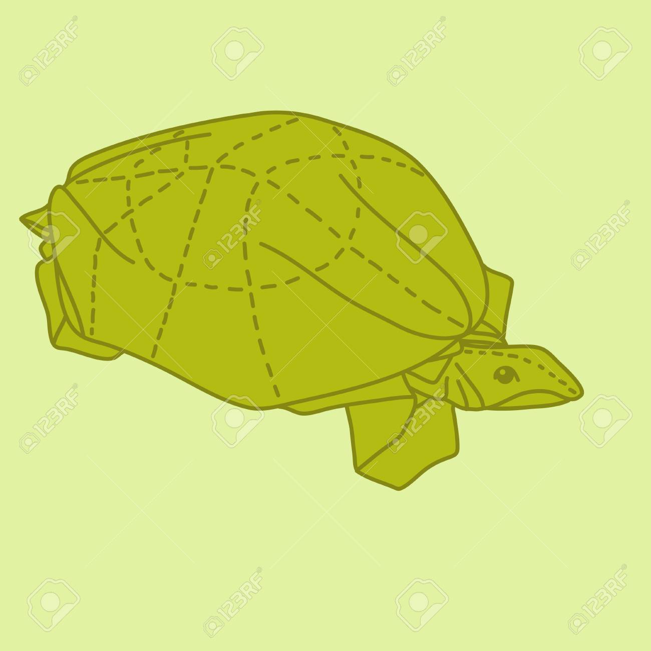 1300x1300 Origami Creative Turtles Drawing In Vector Illustration Royalty